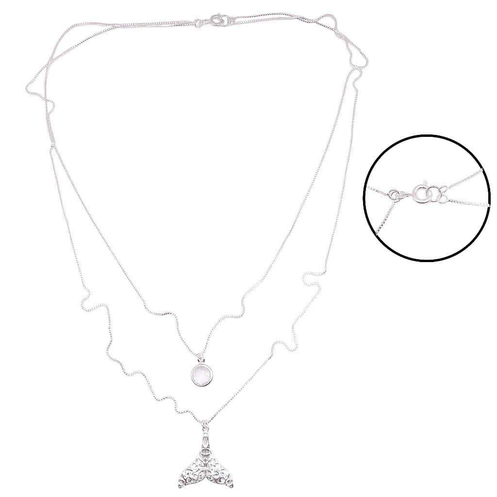 Colar Duplo Tiffany Com Rabo De Baleia miniatura 2