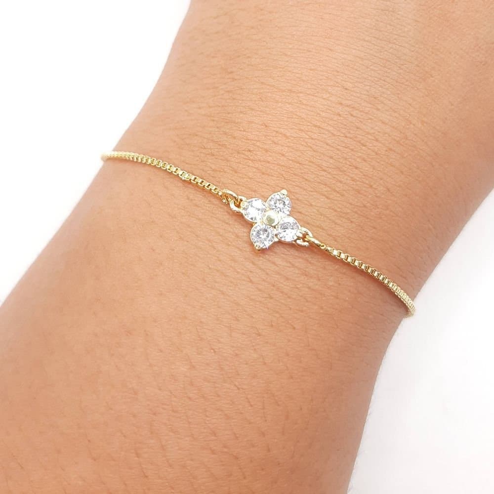 Pulseira Trevo Cravejado miniatura 3