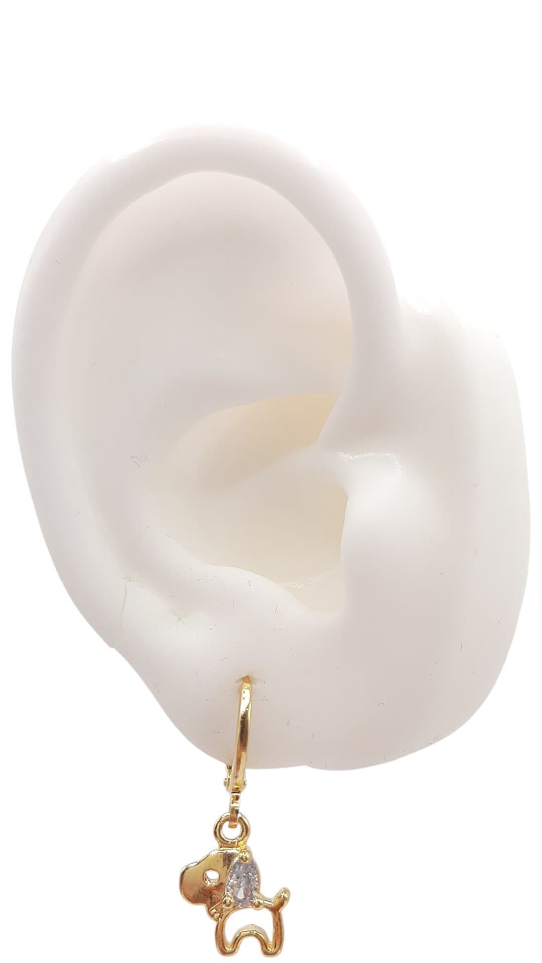 Brinco Argolinha Click Com Cachorrinho miniatura 2