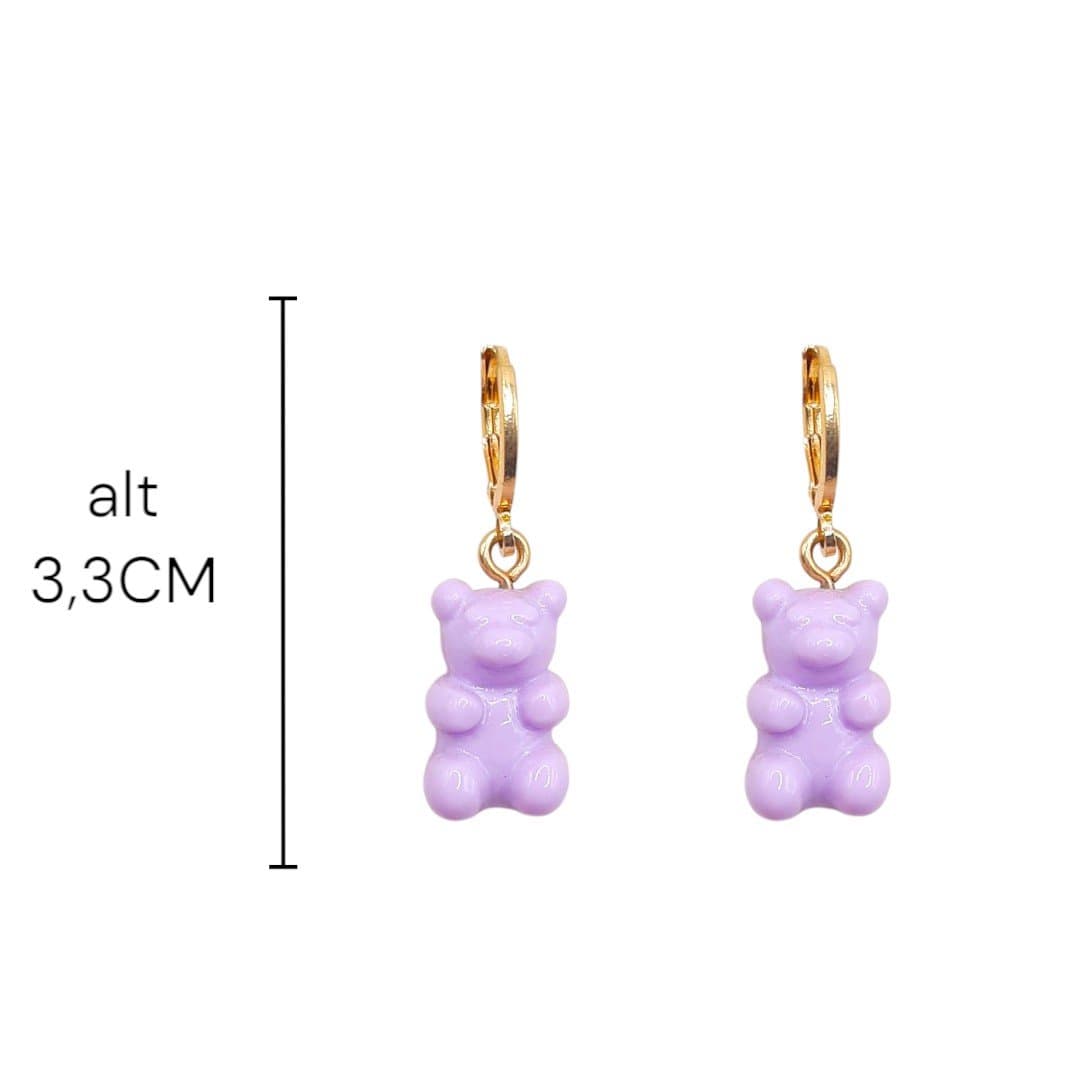 Brinco Argolinha Click Com Urso