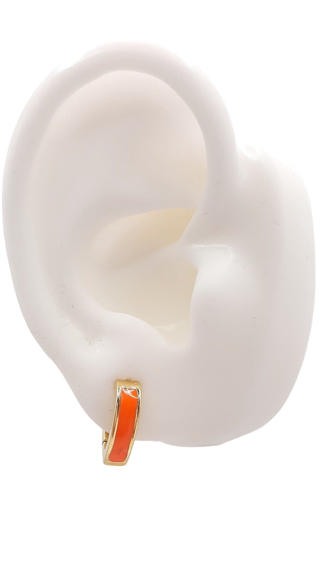 Brinco Argolinha Click Coração Esmaltado G. miniatura 2