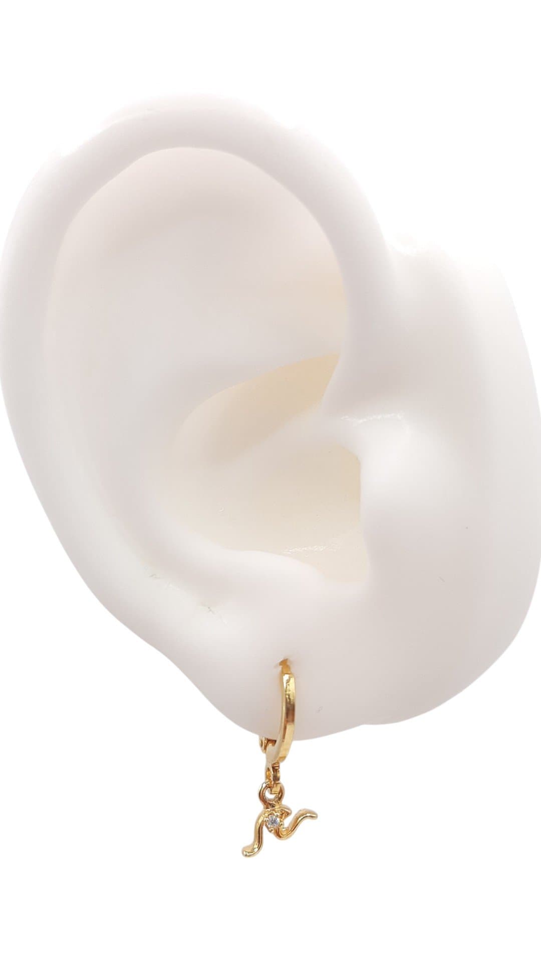 Brinco Argolinha Click Com Ondinha miniatura 2