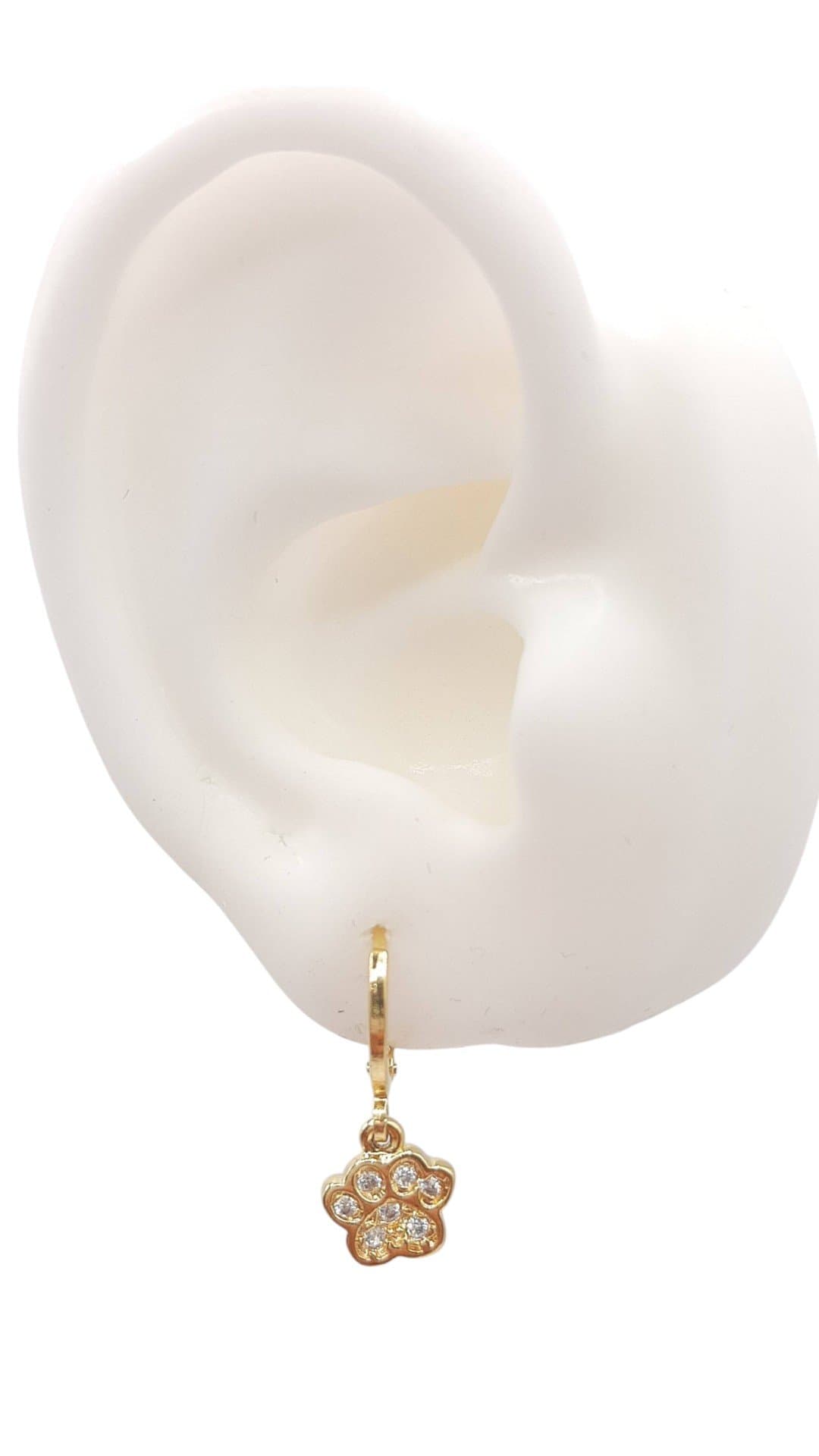 Brinco Argolinha Click Com Pata Cravejada miniatura 2