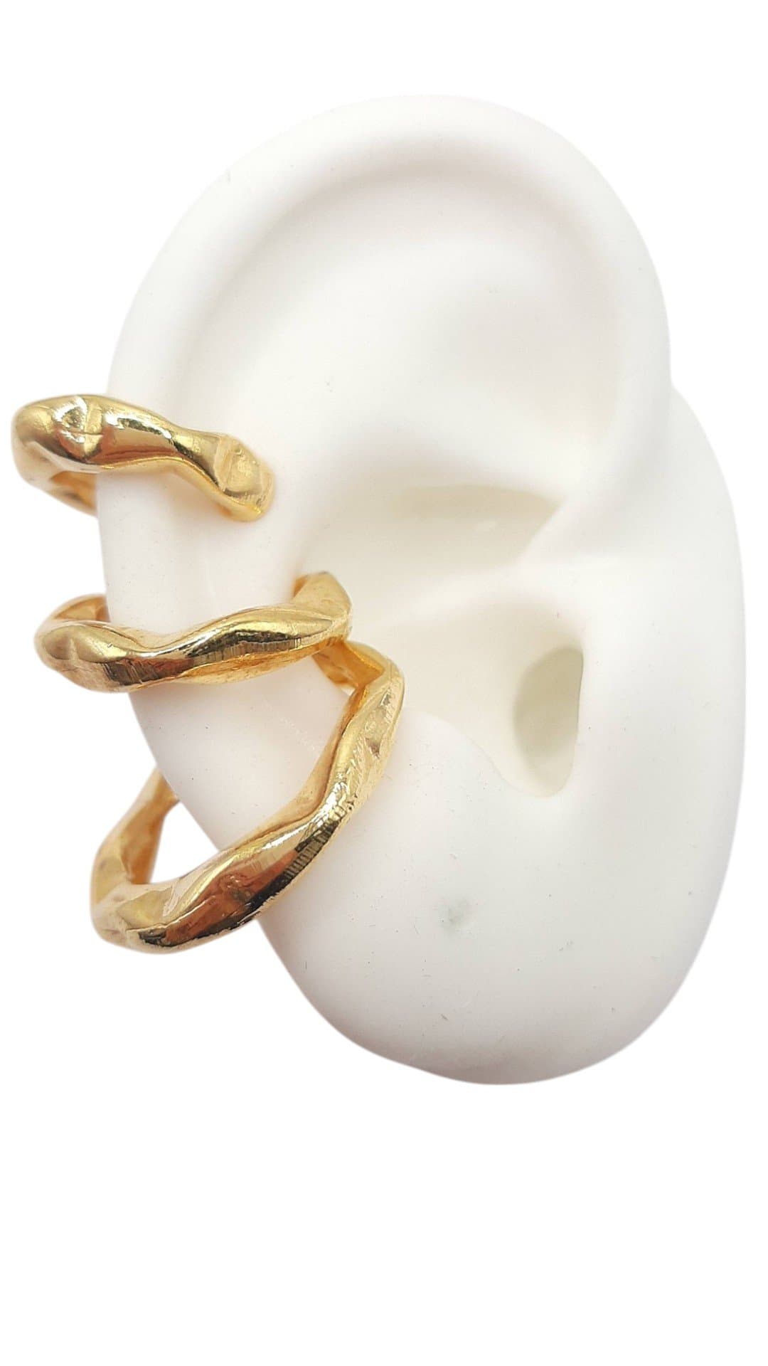 Brinco Piercing Trio De Elo Amassado