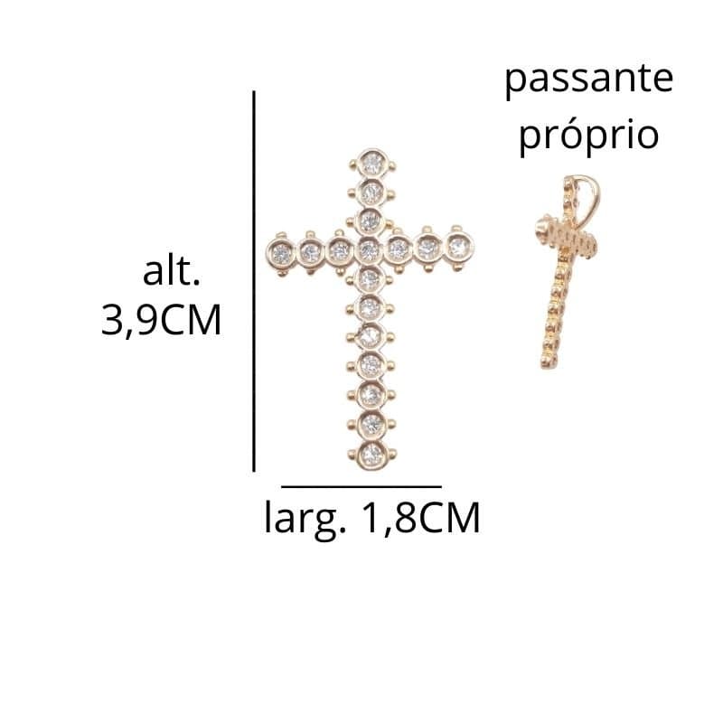 Pingente Cruz Cravejada Com Passante Nº1