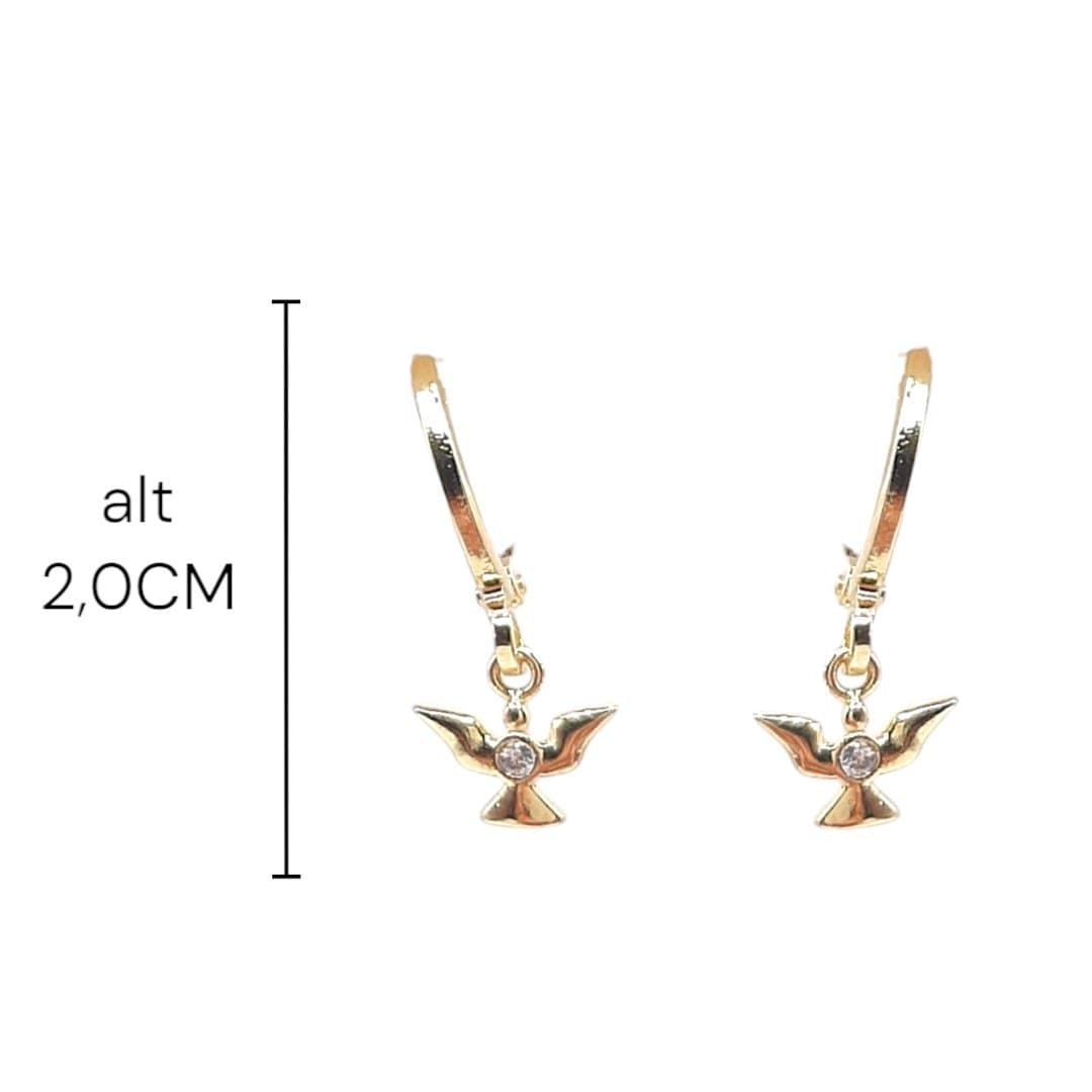 Brinco Argolinha Click Com Espírito Santo Baby