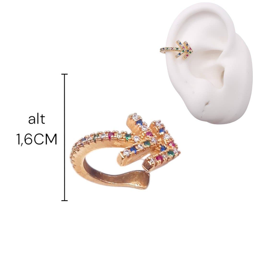 Brinco Piercing Fake Flecha Zircônia