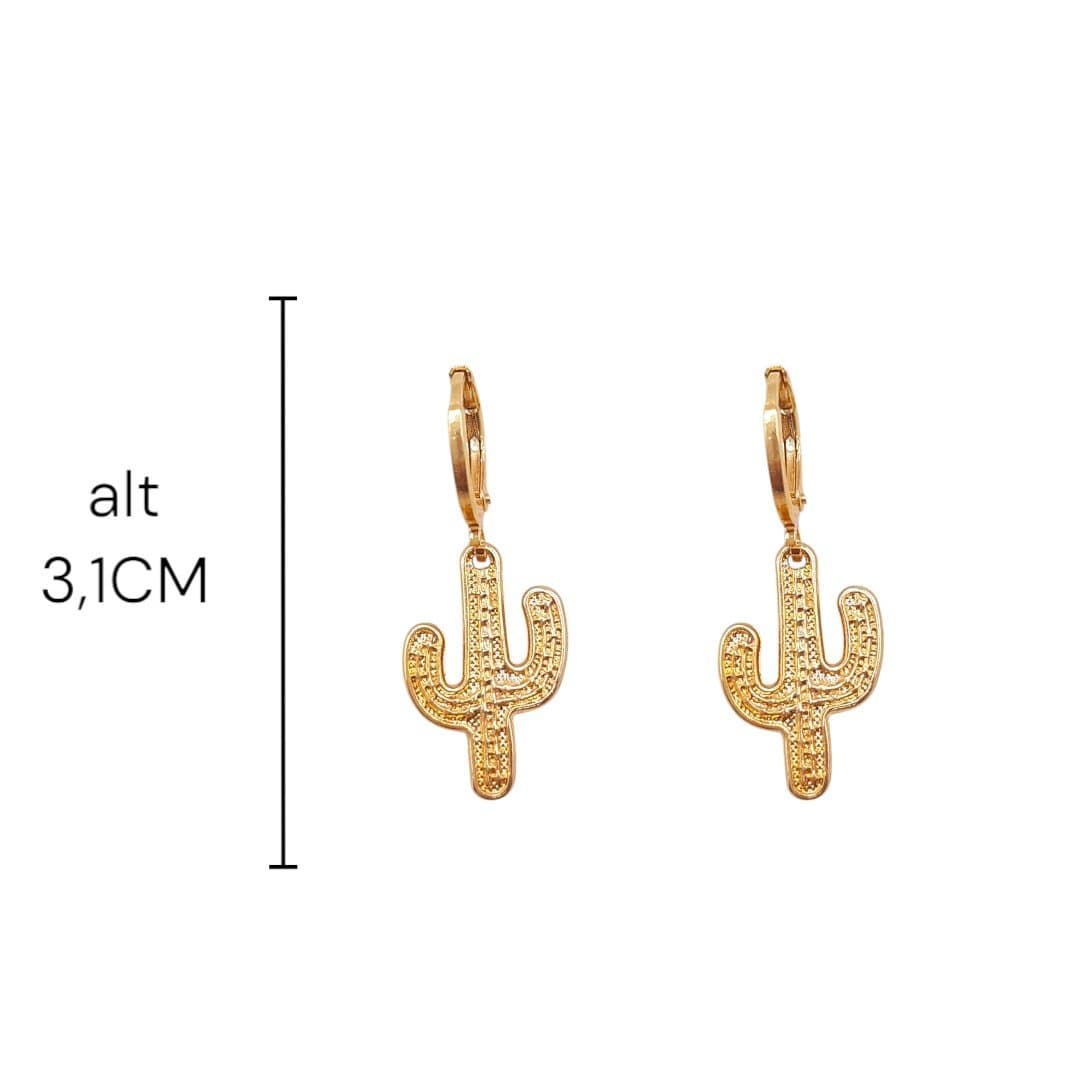 Brinco Argolinha Click Com Cacto