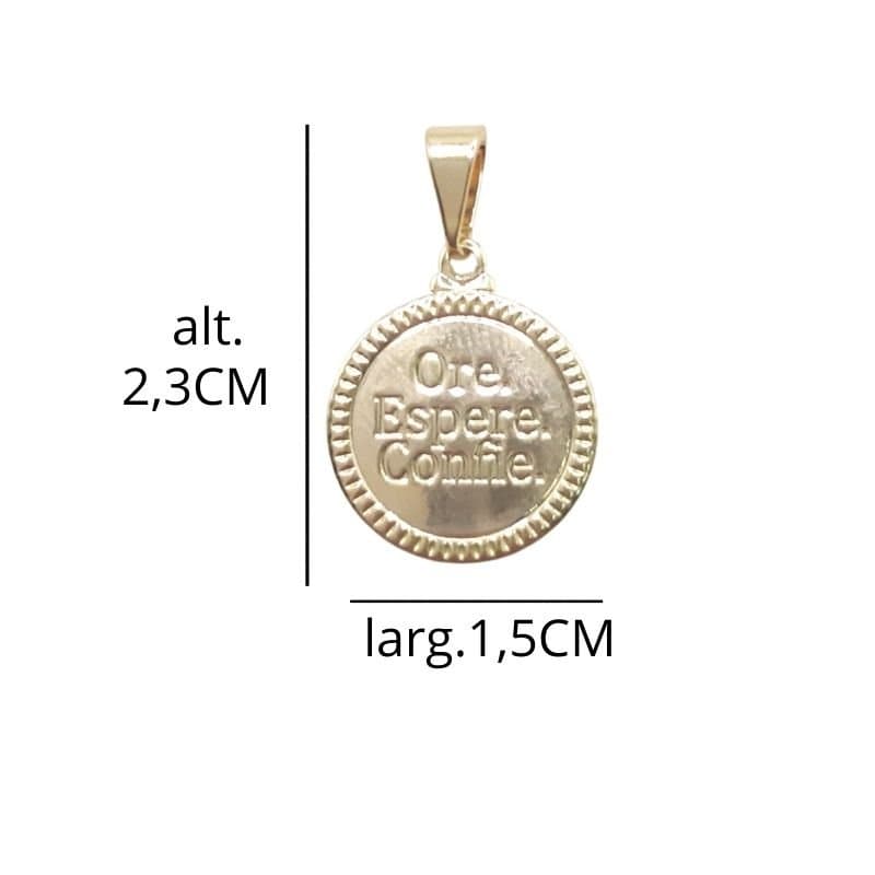 Pingente Placa  "ore, Espere, Confie"