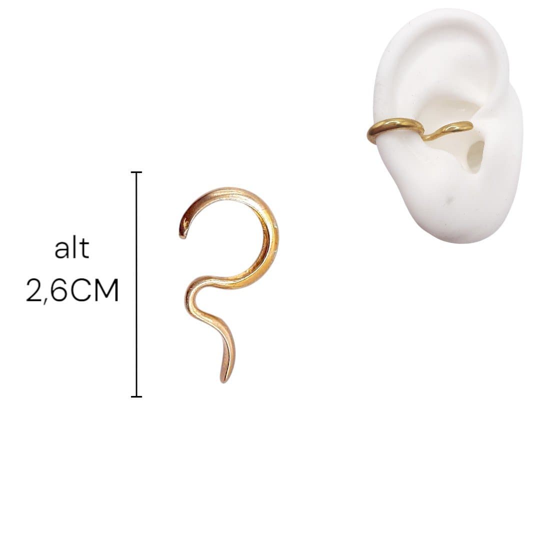 Brinco Piercing Fake Longo Ondulado