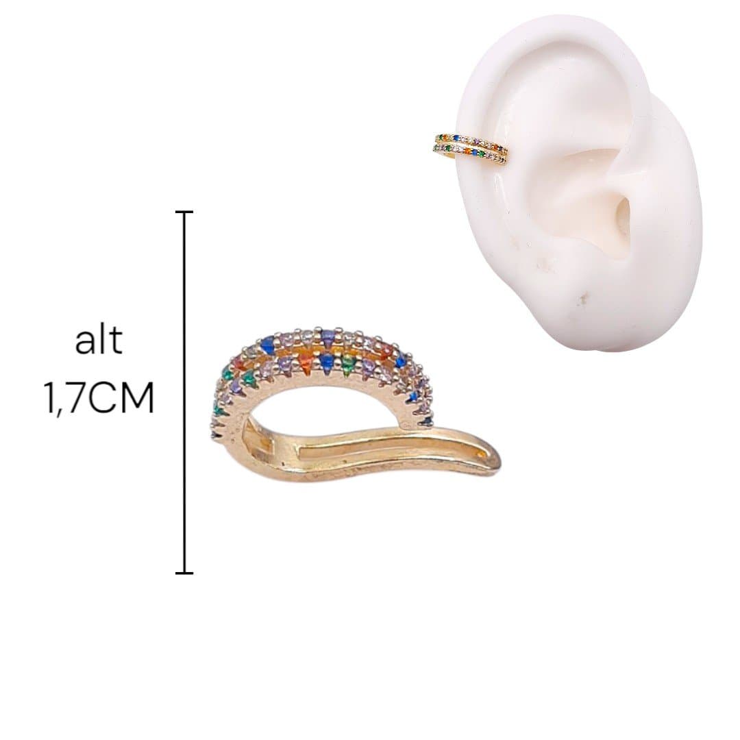Brinco Piercing 2 Fileiras De Zircônia