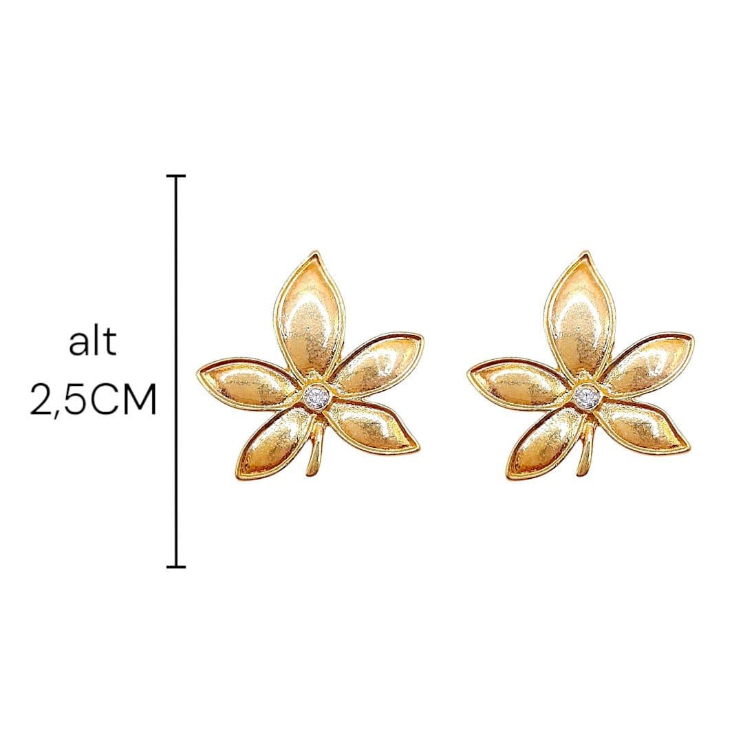Brinco Flor Com Pedra
