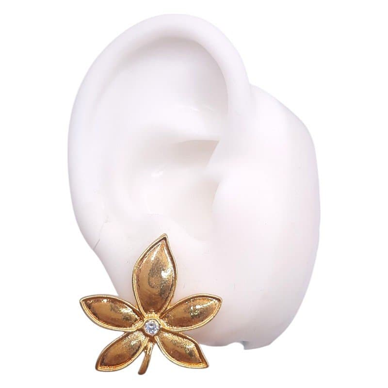 Brinco Flor Com Pedra miniatura 2