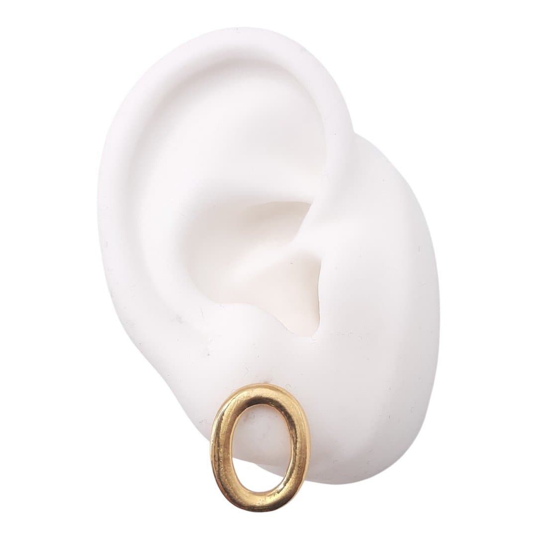 Brinco Contorno Oval Pequeno miniatura 2