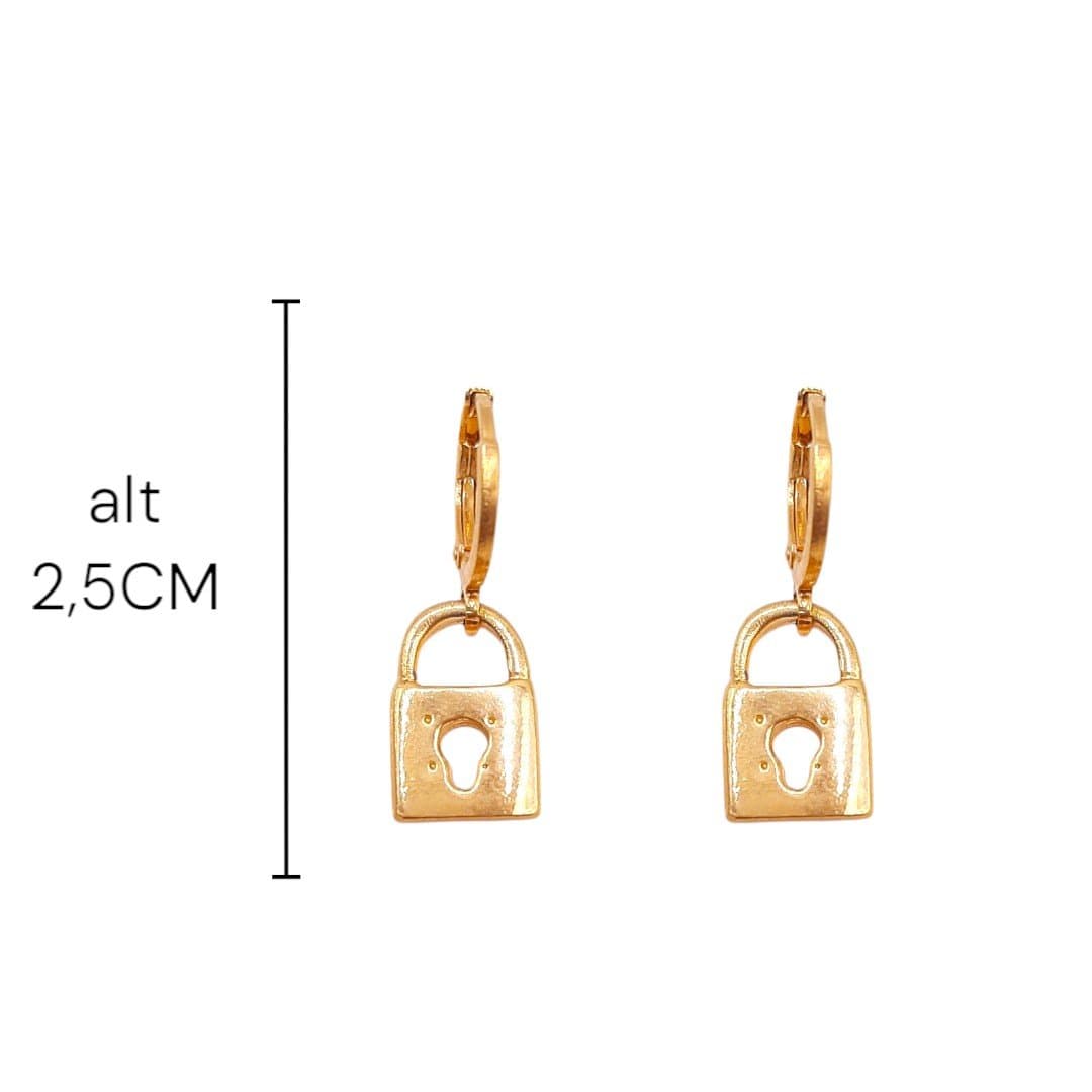 Brinco Argolinha Click Com Cadeado