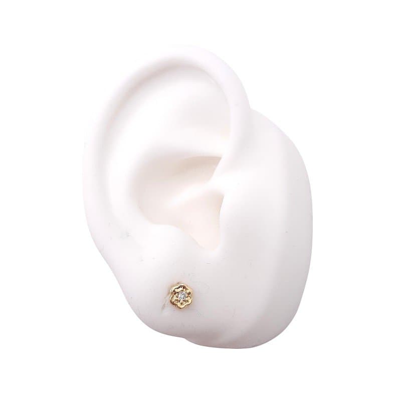 Brinco Florzinha  Com 1 Pedra miniatura 2
