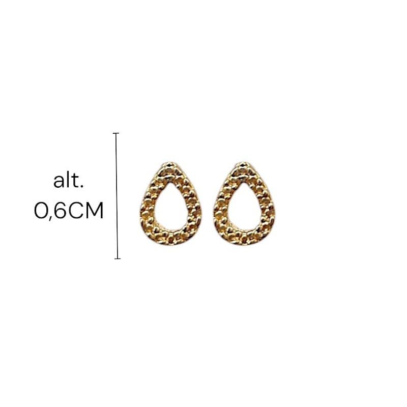 Brinco Gotinha Vazada Com Contorno Craquelado Nº1