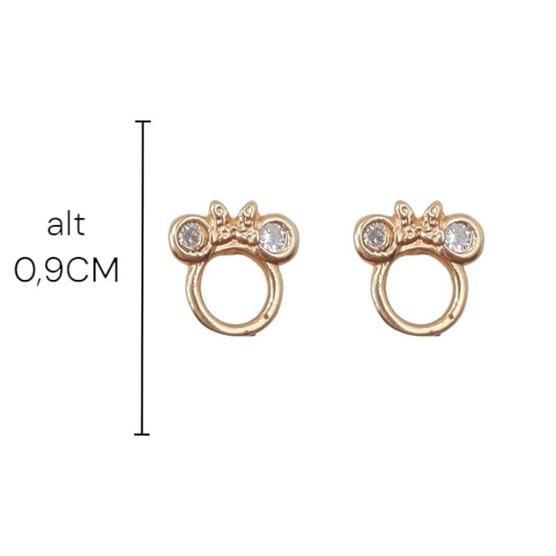 Brinco Minnie Com Pedra No Laço