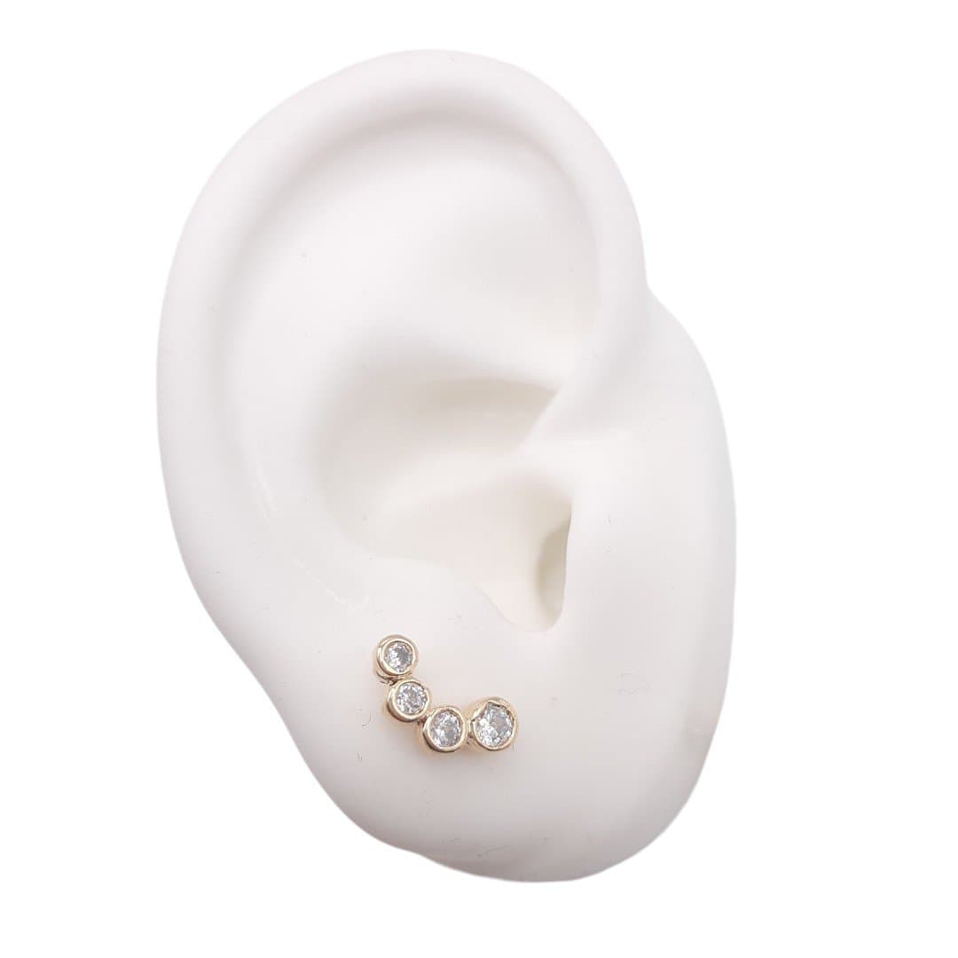 Brinco Ear Cuff 4 Pedras miniatura 2
