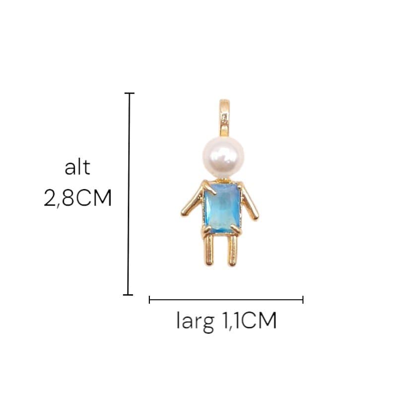 Pingente Menino De Pedra Com Pérola