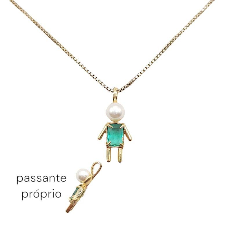 Pingente Menino De Pedra Com Pérola miniatura 2