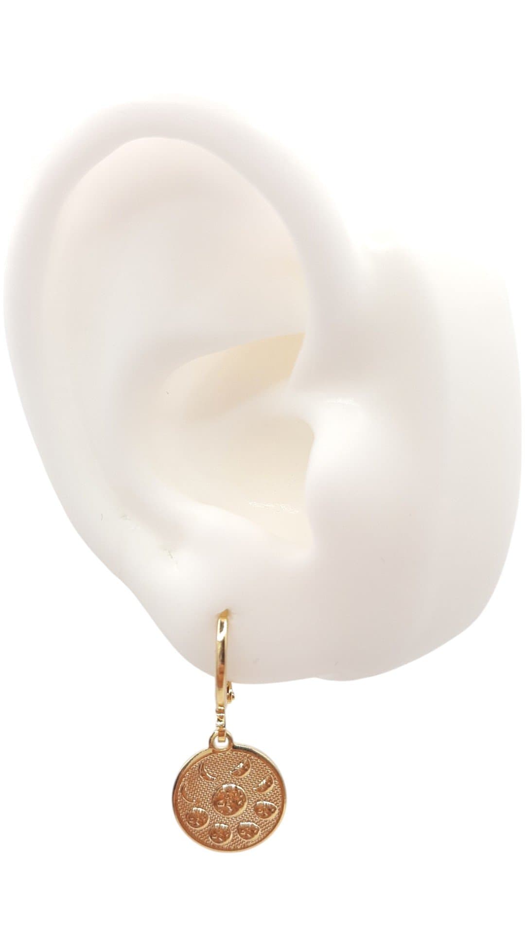 Brinco Argolinha Click Com Fases Da Lua miniatura 2