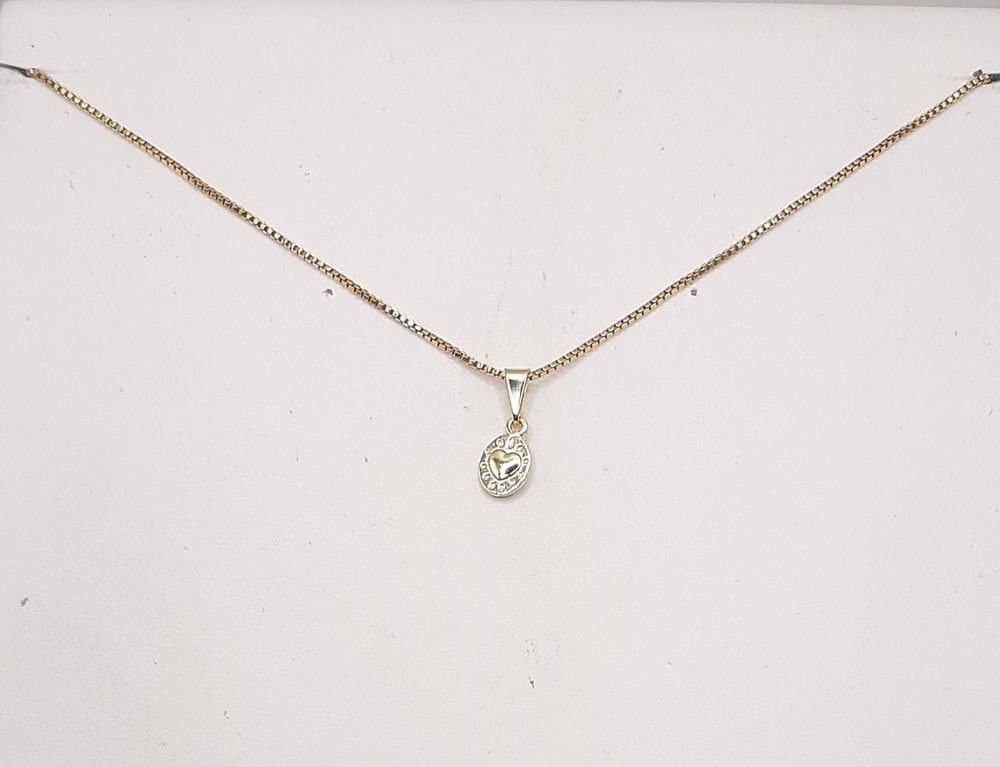 Pingente Plaquinha Oval Com Sagrado Coração miniatura 2