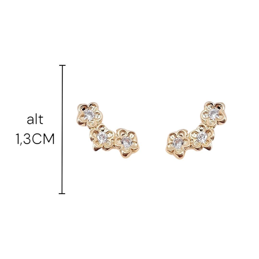 Brinco Ear Cuff 3 Florzinhas