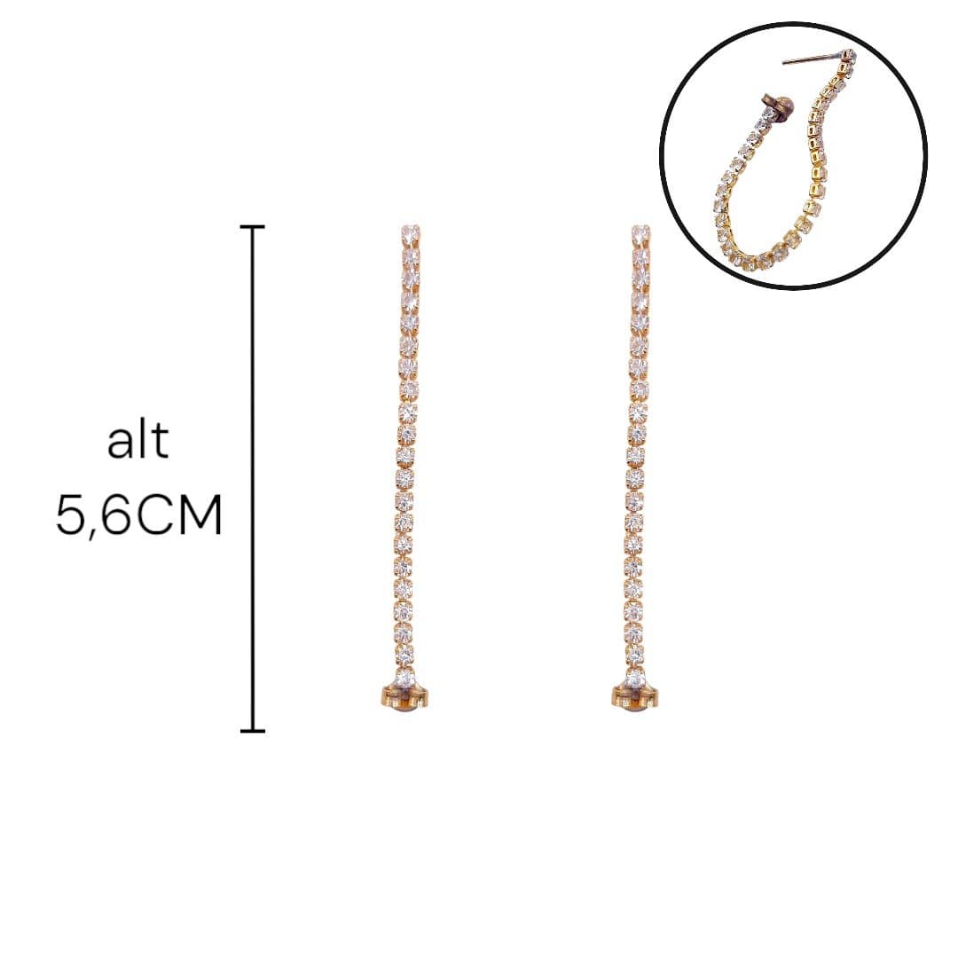 Brinco Fio De Zircônia Com Pino E Tarraxa N°01