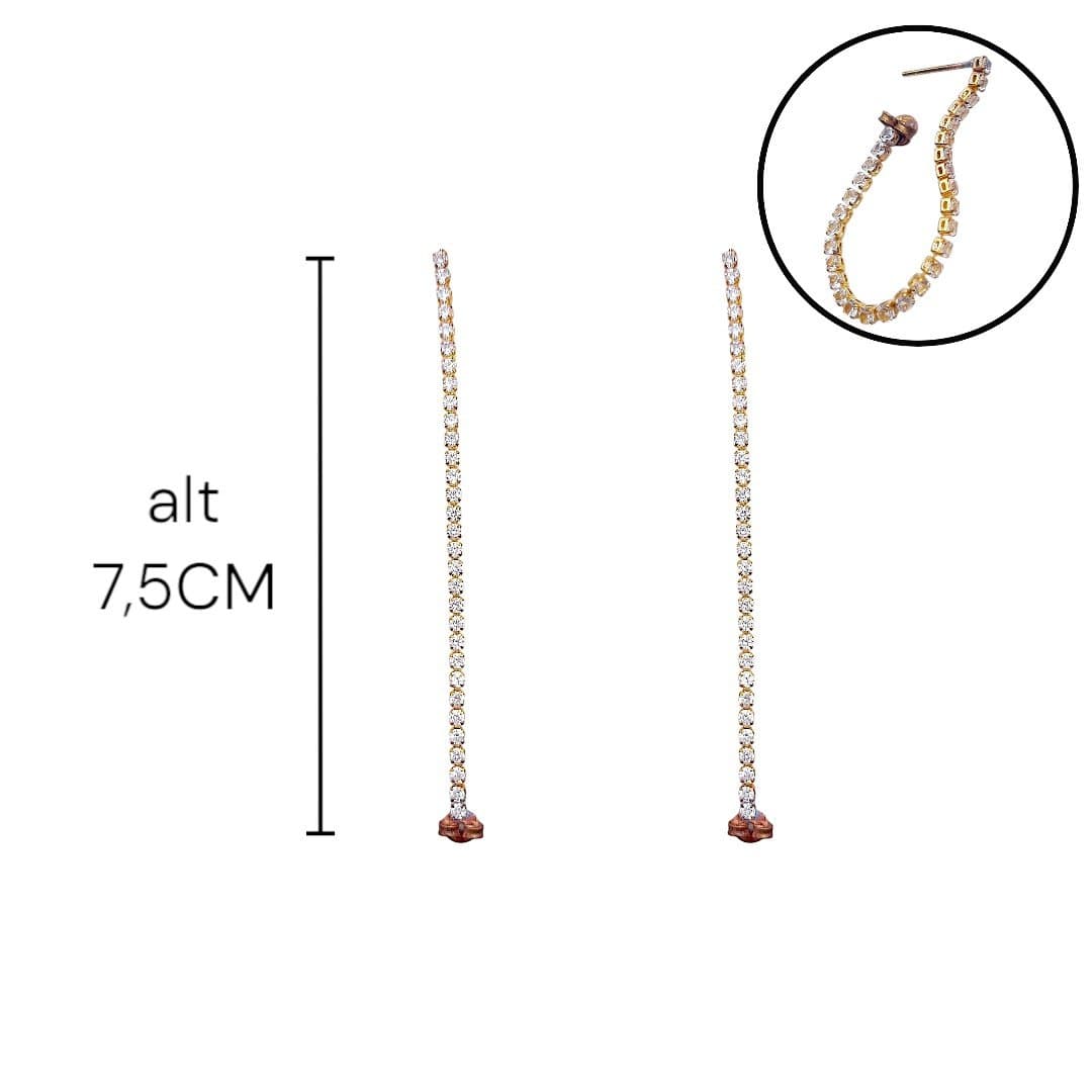 Brinco Fio De Zirconia Com Pino E Tarraxa N°02
