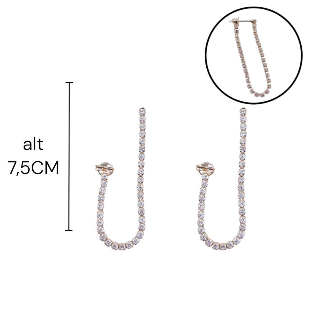 Brinco Fio De Zirconia Com Pino E Tarraxa N°02