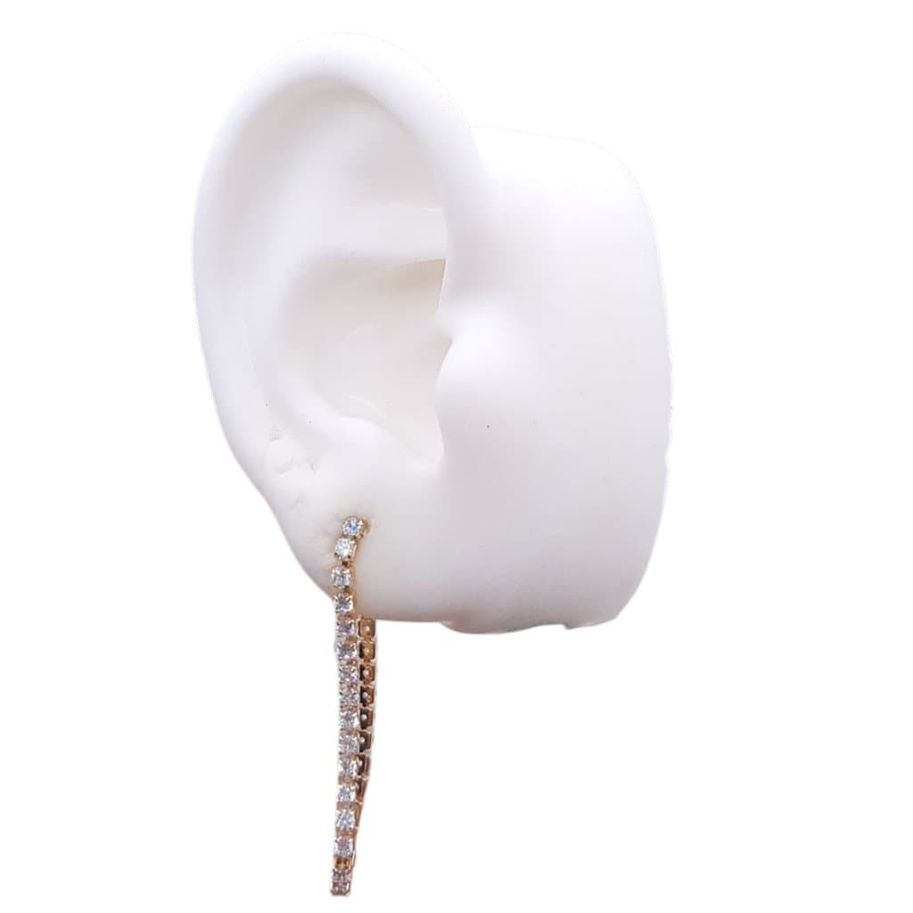 Brinco Fio De Zirconia Com Pino E Tarraxa N°02 miniatura 2