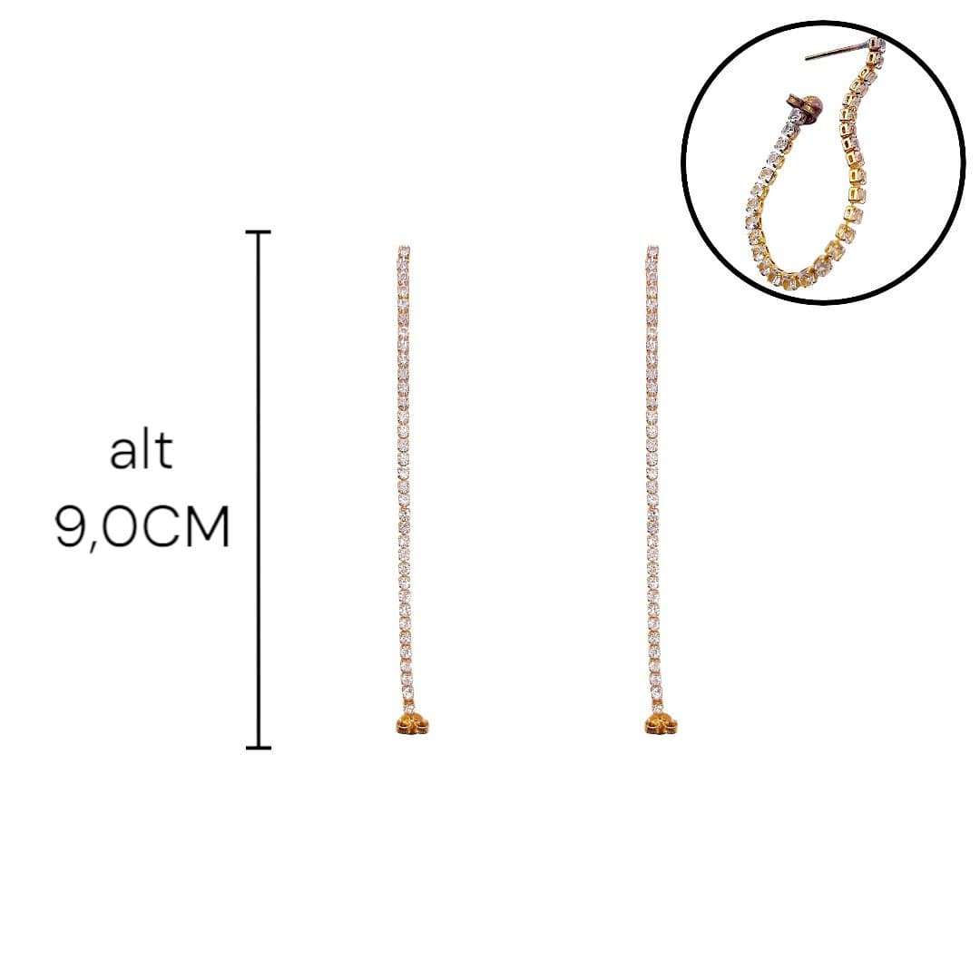 Brinco Fio De Zircônia Com Pino E Tarraxa N°03