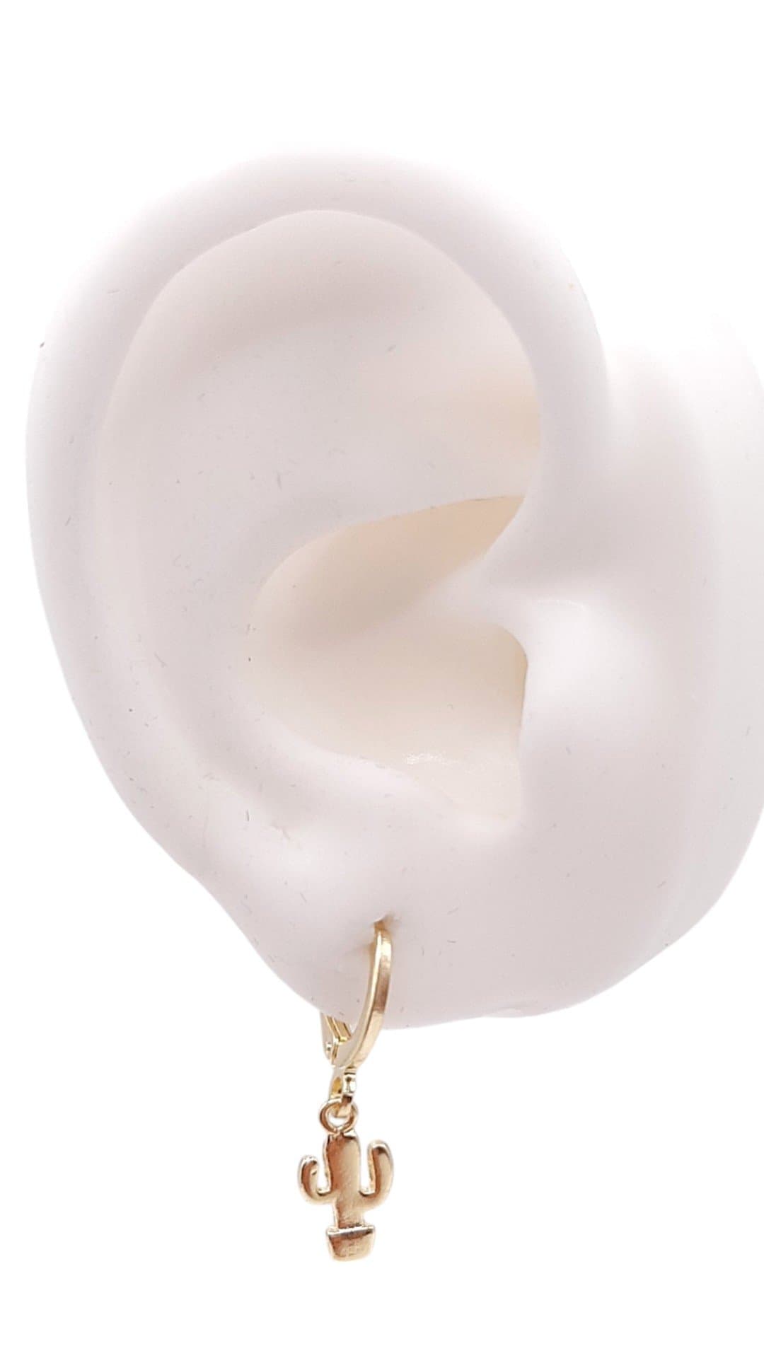 Brinco Argolinha Click Com Cacto Liso miniatura 2