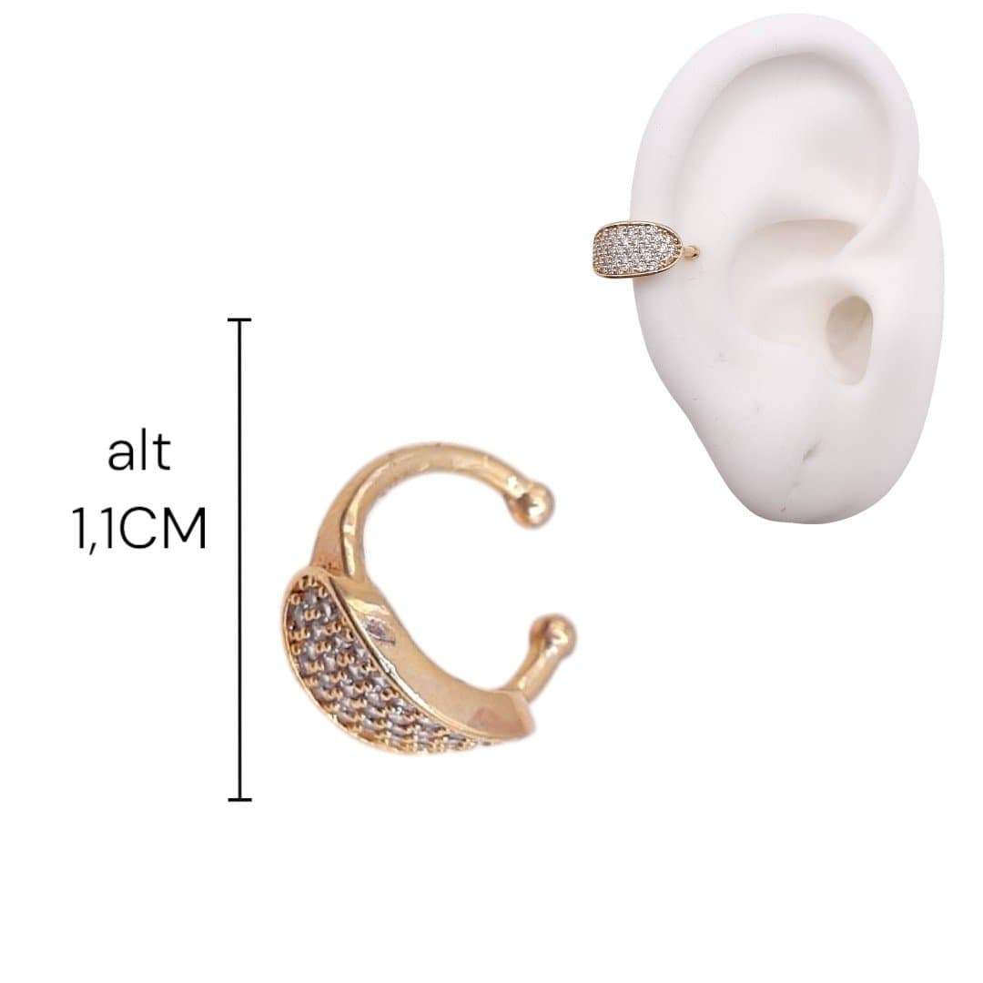 Brinco Piercing Fake Tijolinho Cravejado