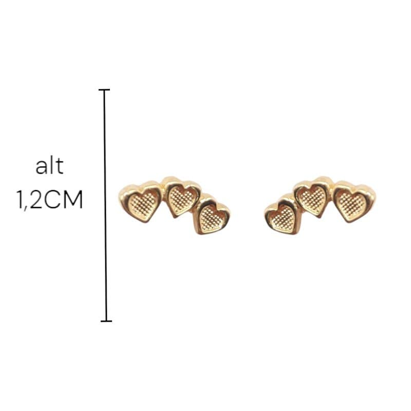 Brinco Ear Cuff 3 Corações