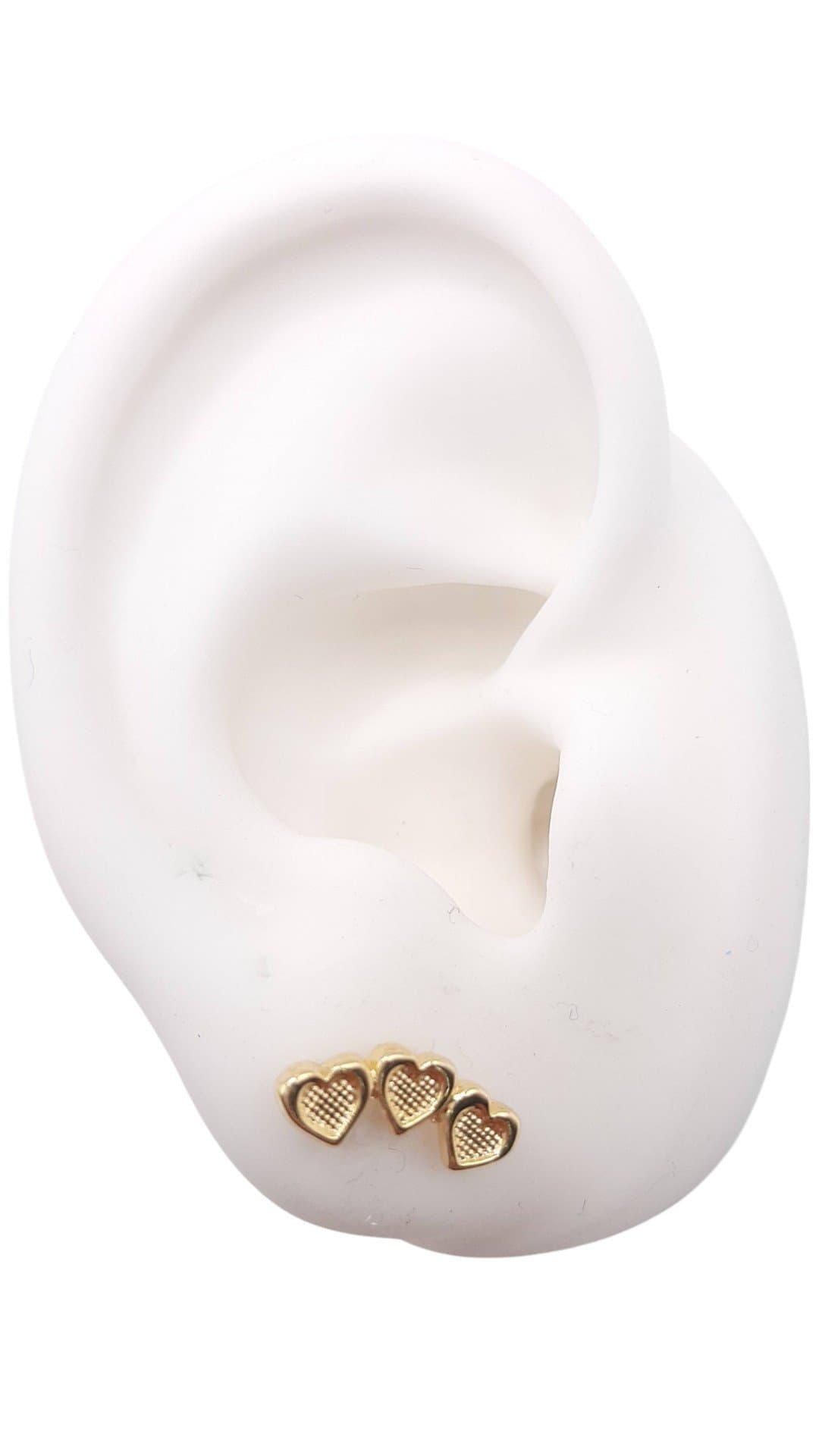 Brinco Ear Cuff 3 Corações miniatura 2