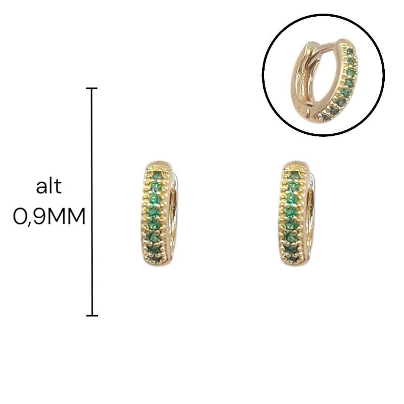 Brinco Argolinha Click P Cravejada miniatura 2