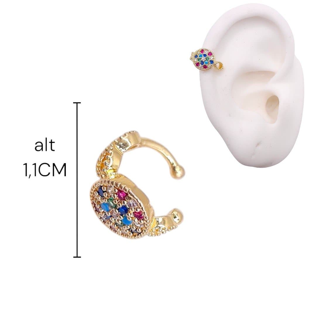 Brinco Piercing Fake Infinito Com Chuveirinho Cravejado