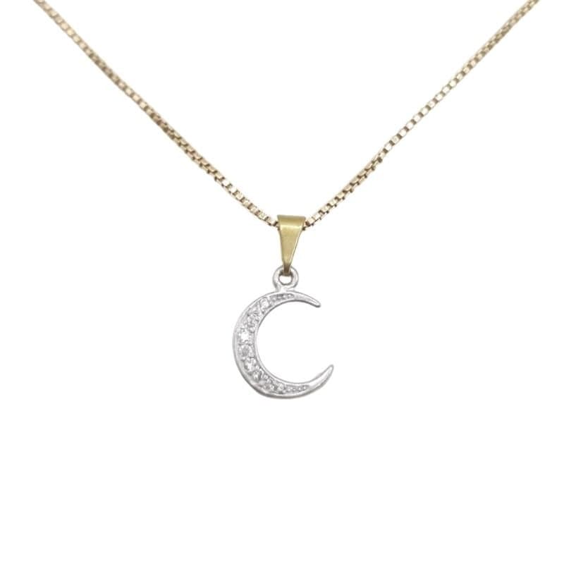Pingente Lua Crescente Cravejada miniatura 2