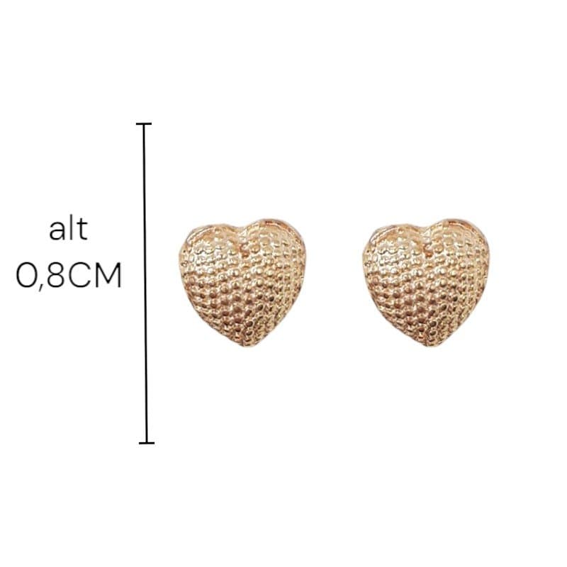 Brinco Coração Abaulado Craquelado