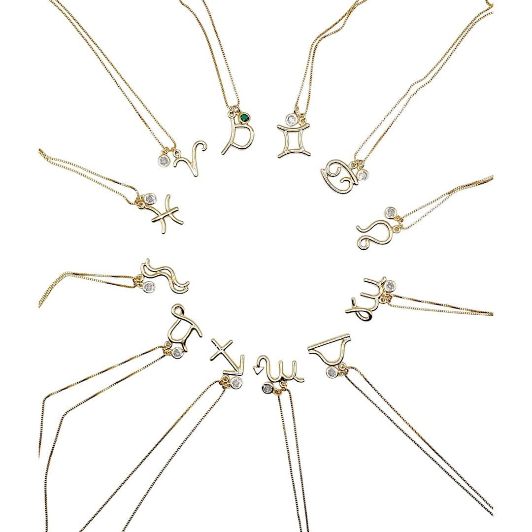 Colar Signos Com Ponto De Luz 55cms