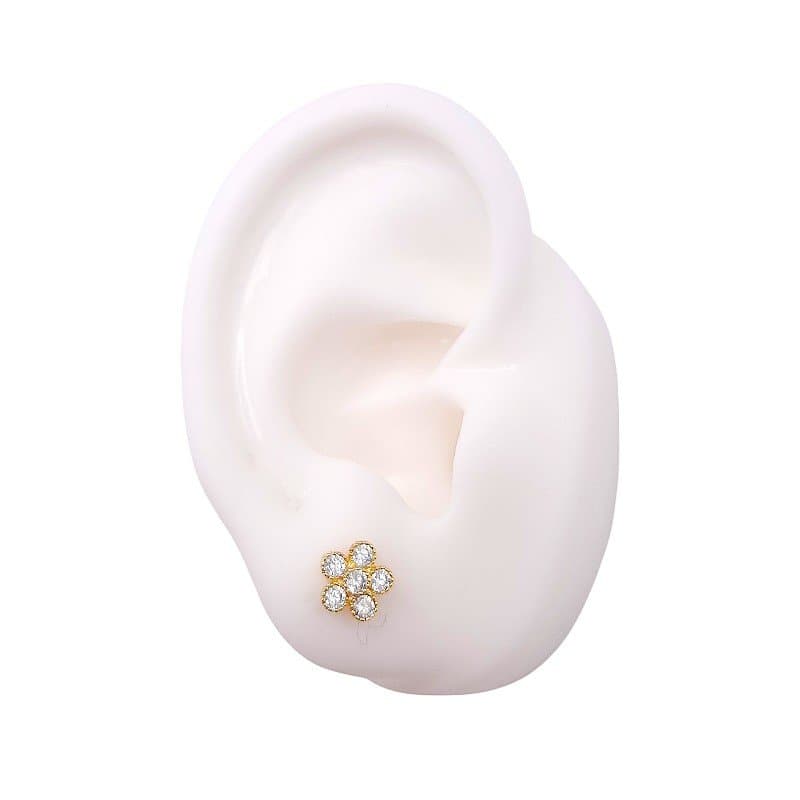 Brinco Florzinha Cravejada miniatura 3