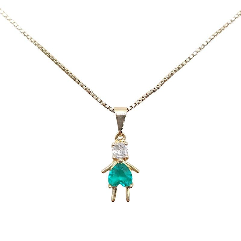 Pingente Menina Pedra Coração miniatura 2