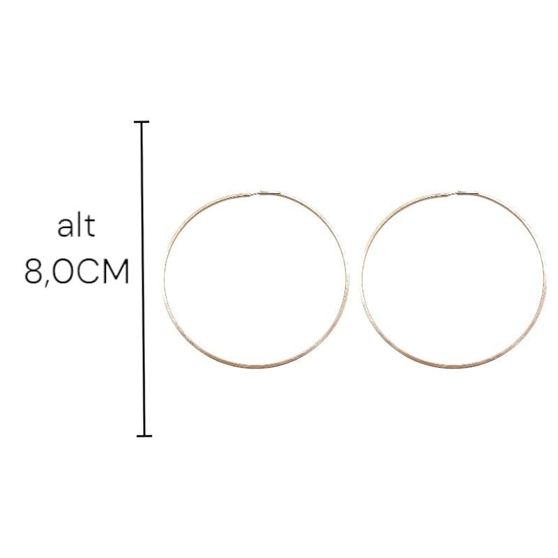 Brinco Argola Fechada Fio Quadrado 8,5cm