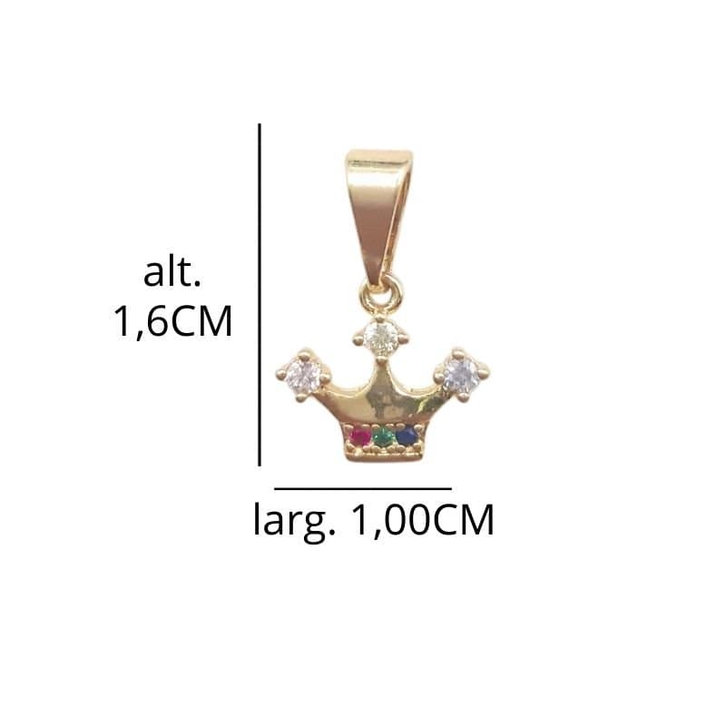 Pingente Coroa Com Zircônia