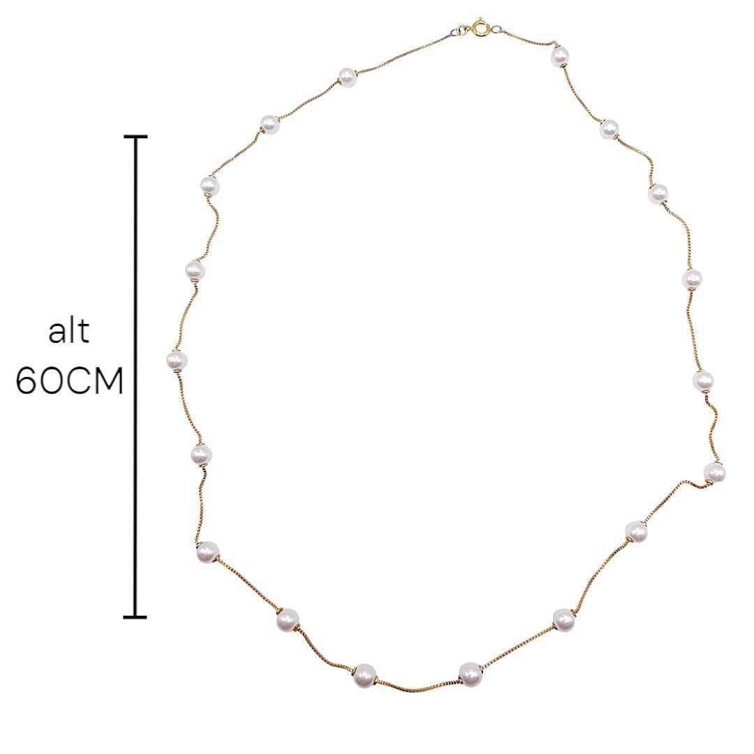 Colar Veneziana Com Perolas miniatura 2