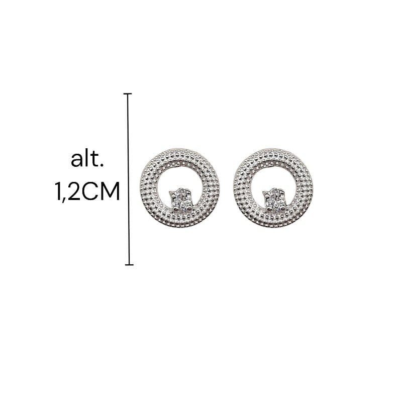 Brinco Aro Craquelado Com 1 Zirconia