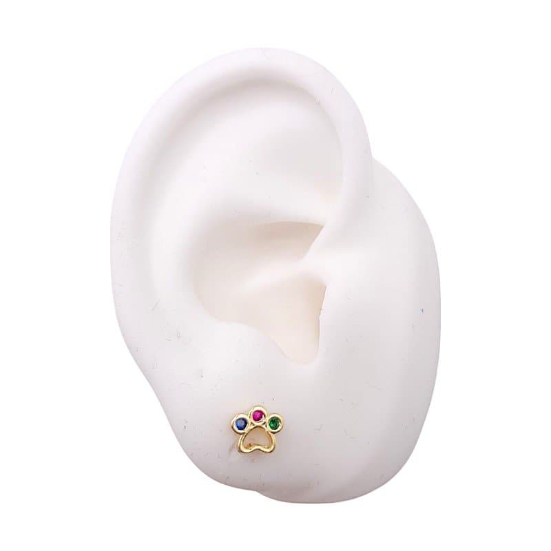 Brinco Patinha Baby Cravejada miniatura 2