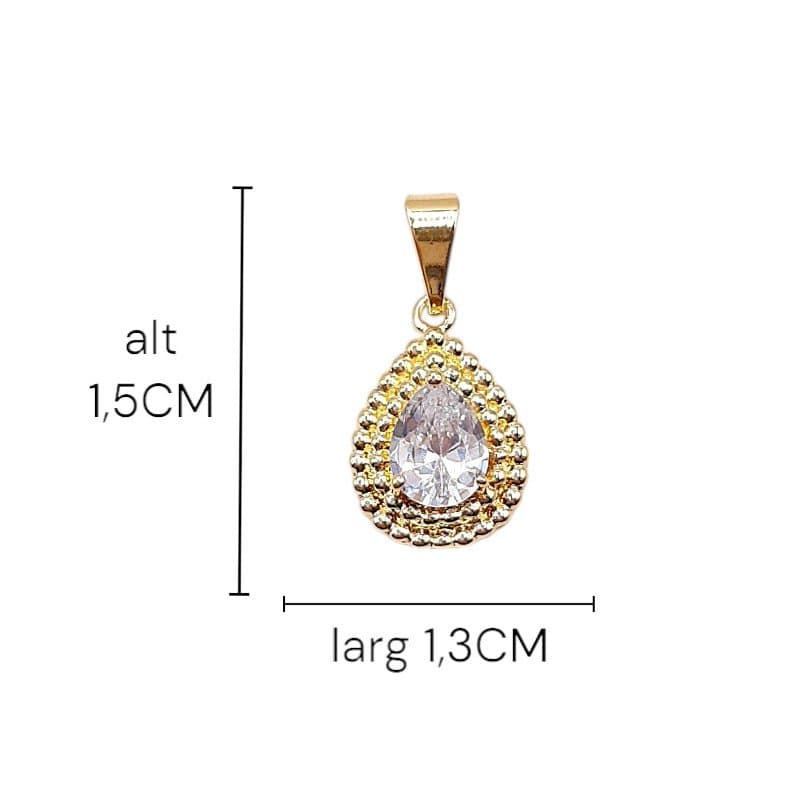 Pingente Gota De Pedra Com Volta Trabalhada miniatura 2